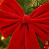 Large Size Christmas Bow Red Velvet Tree Topper Bow Giant Bow Ornament  Front Door