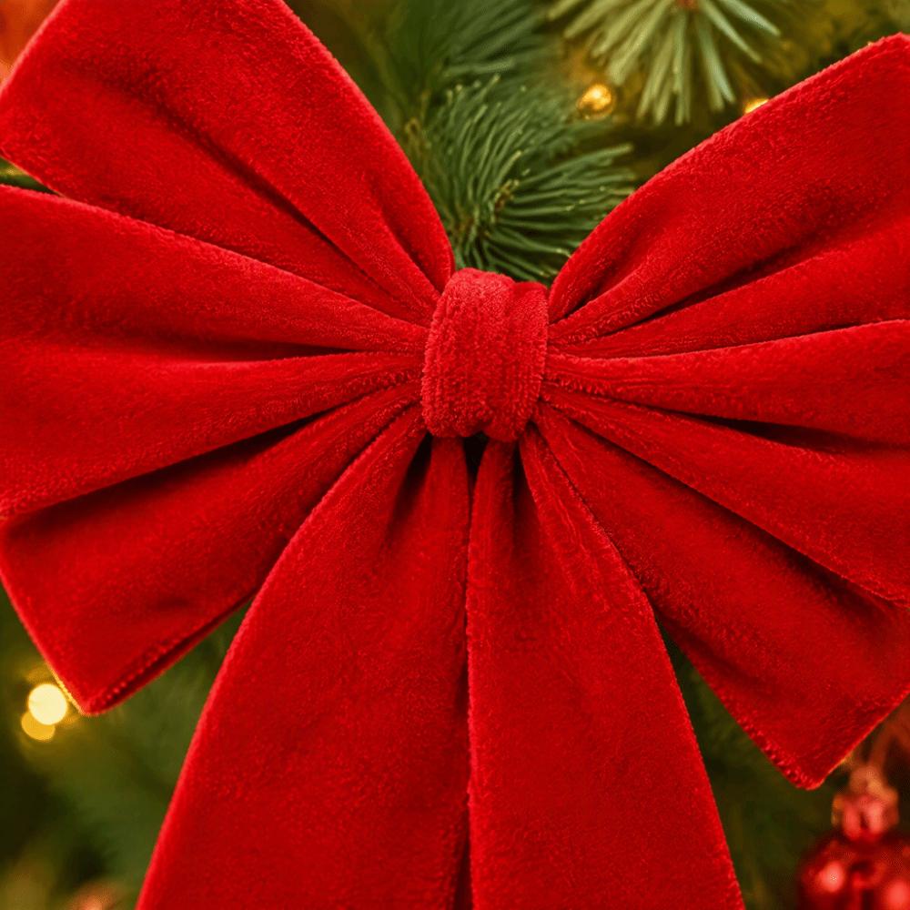 Large Size Christmas Bow Red Velvet Tree Topper Bow Giant Bow Ornament Front Door