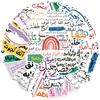 50Pcs Inspirational Arabic Phrase Sticker Removable Positive Affirmations Sticker For Scrapbooking Laptop Phone Case