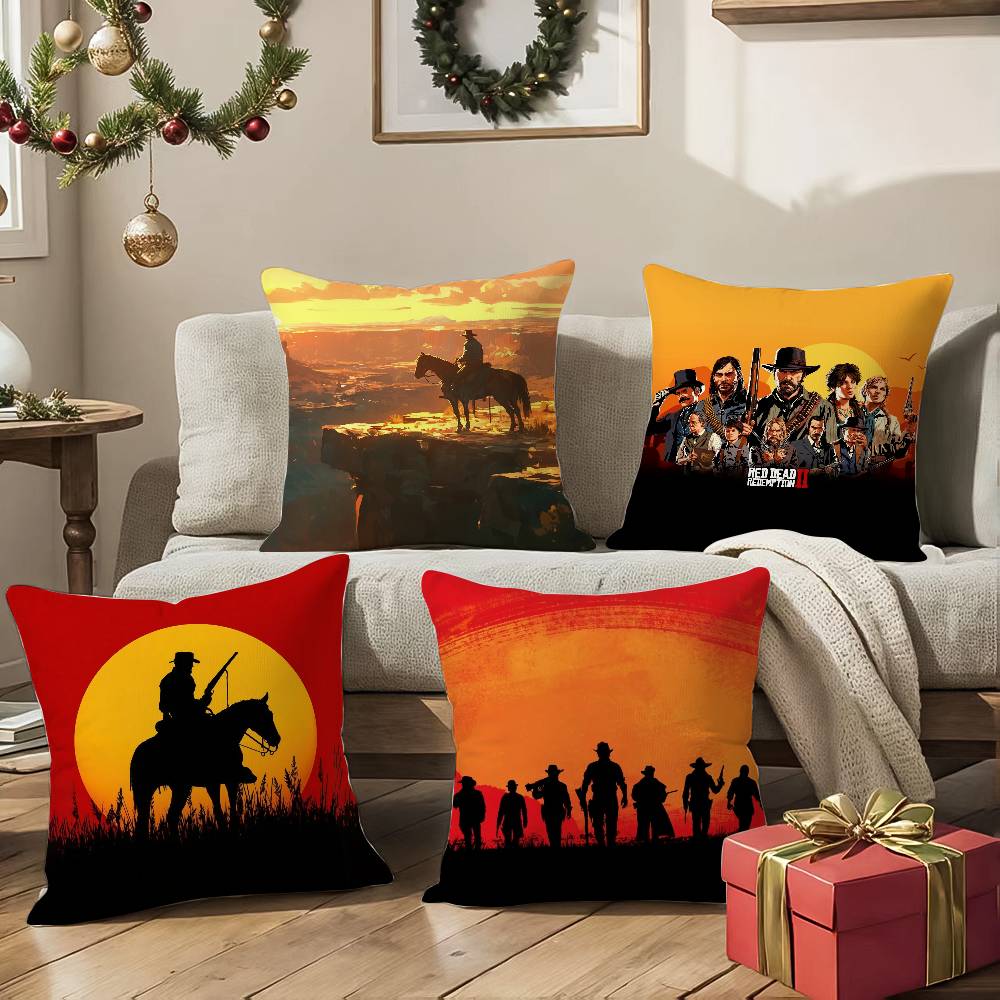 World Famous Game Red Dead Redemption-Pop Pillow Case Comfort Sofa Bed Silky Elegant Invisible Zipper Decorative Cushion Cover