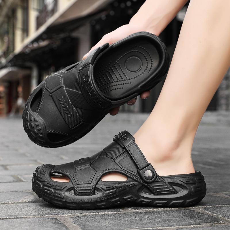 Hole Shoes Summer New Outdoor Wear Bag Head Breathable Sandals Eva Non-slip Breathable Wear-resistant Beach Slippers