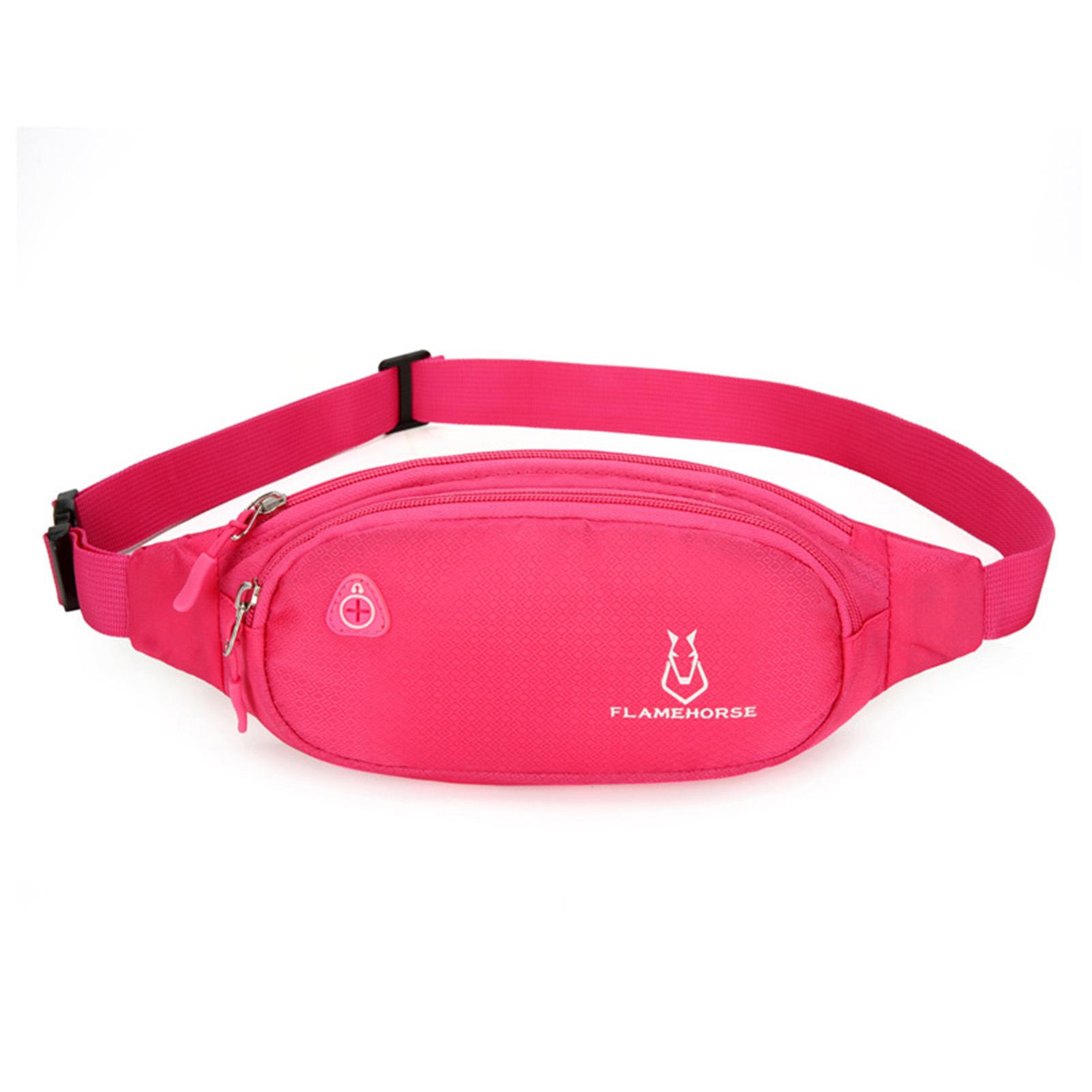 Сумка через плечо, сумка через плечо для женщин и мужчин, водонепроницаемая нейлоновая поясная сумка большой емкости ярко-розовый