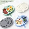 Reusable Snackle Box Containers Silicone Snack Containers With Lids Foldable Double Compartment Condiment Bowls Kitchen Gadgets