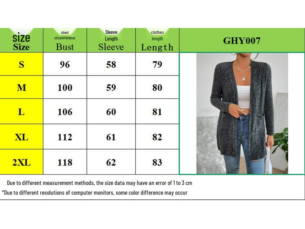 Autumn/Winter Solid Color Knit Cardigan with Pockets