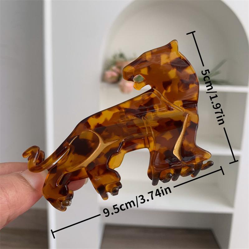 New Fierce Cheetah Hair Claw Cool Tiger Lion Cheetah Leopard Head Crab Animal Hair Clips for Woman Girls Winter Hair Accessorie