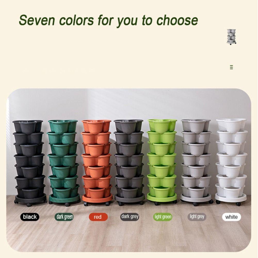 Vertical Tower Stackable FlowerPot Plastic Strawberry Planter Tower New Flower Pot  Home Garden