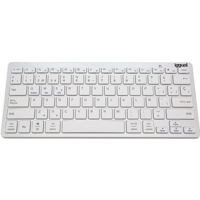 Clavier TKL Bluetooth - Iggual - IGG316788 - Ultra-silencieux - Design Fin - Argent