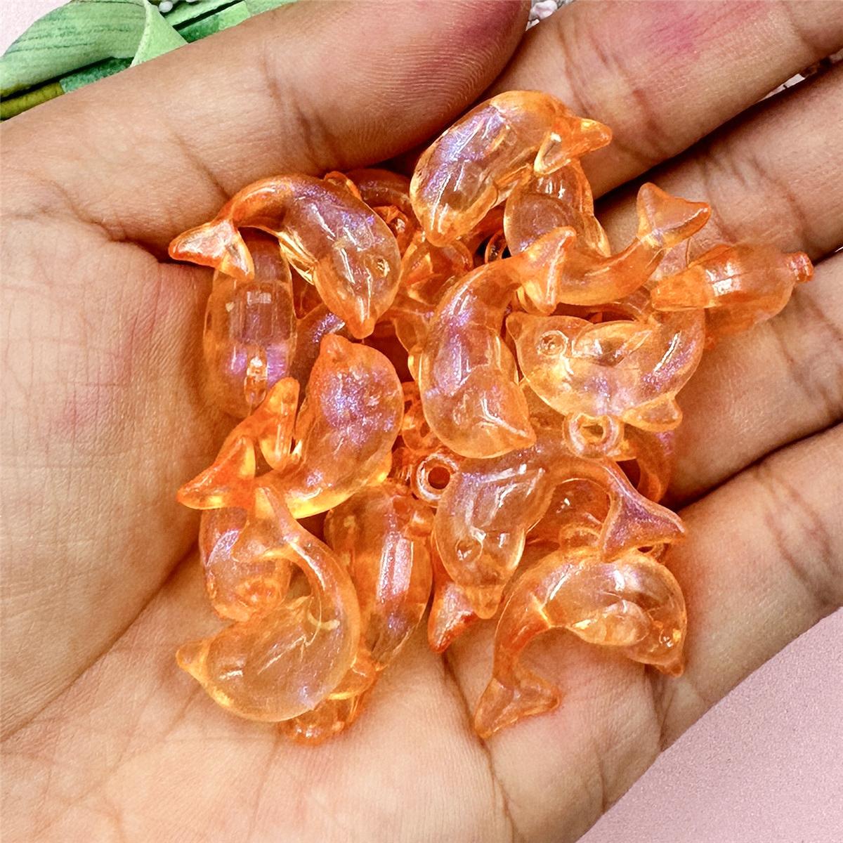 

Творческие свободные бусины 15,6*20,5 мм браслеты DIY мода дельфин форма ожерелье ювелирные изделия аксессуары 20 шт акрил для изготовления ювелирных изделий оранжевый