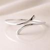 Minimalist 925 Sterling Silver Bangle – Open Cuff Bracelet – Modern Adjustable Silver Jewelry