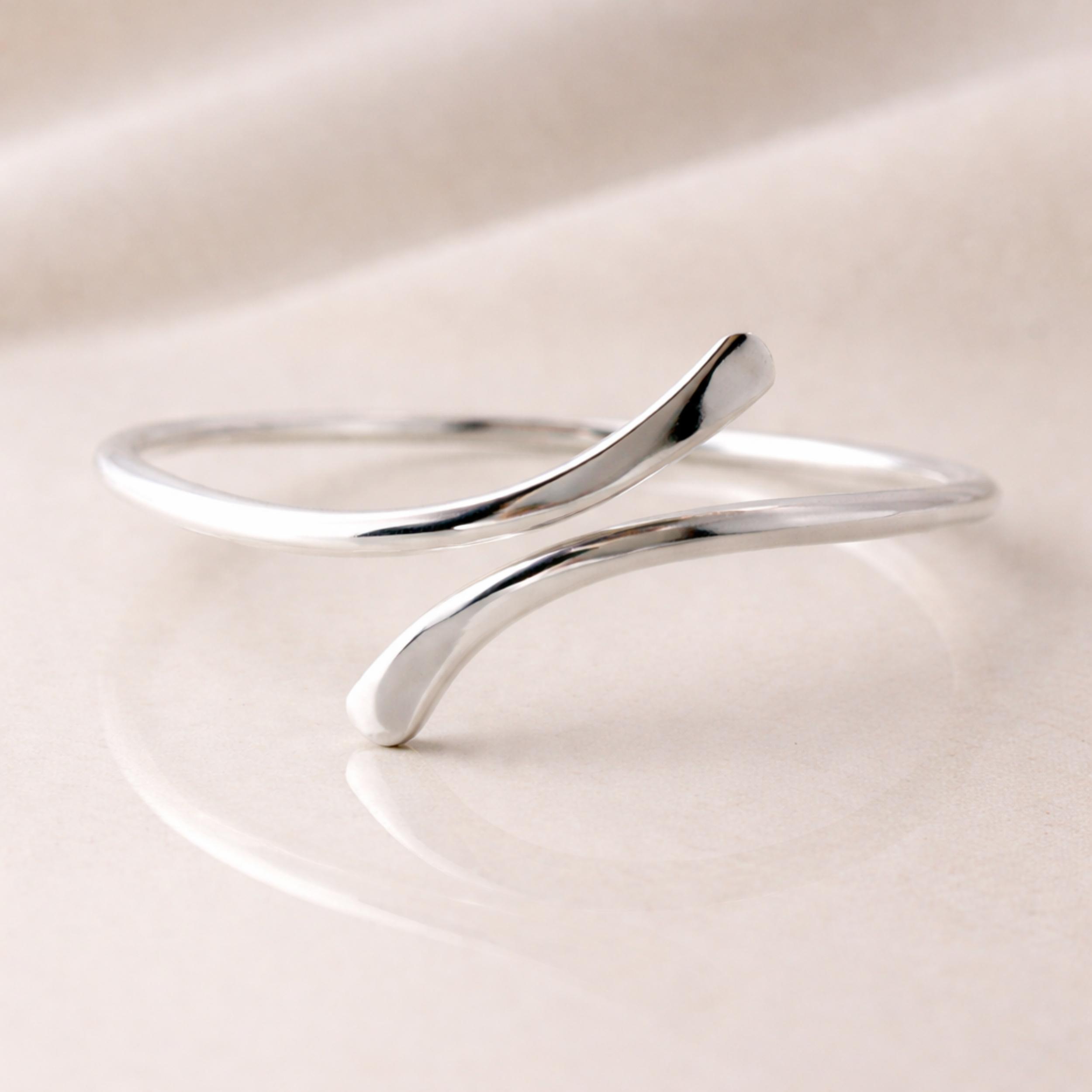 Минималистичный браслет-манжета из стерлингового серебра 925 пробы – Открытый браслет-манжета – Современное регулируемое серебряное украшение Adjustable серебряный