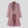 INCERUN Men Turn-down Collar Long Sleeve Irregular High Low Splits Ruffled Thin Blazer Coats