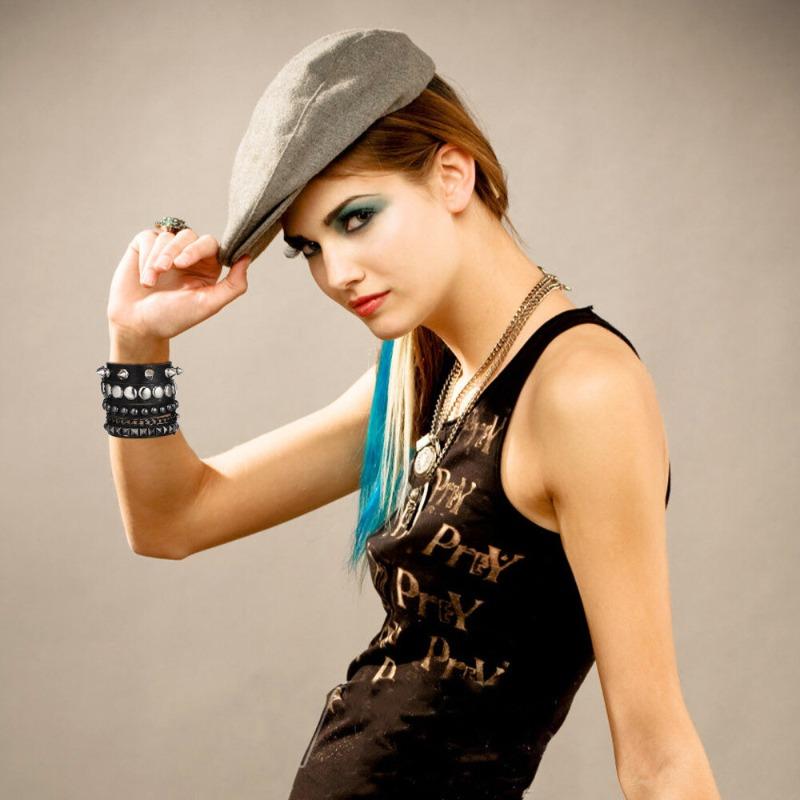 1 Set Punk Bracelet Studded Wristband Unisex Punk Bracelet Fashion