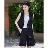 TERRE BLEUE Women's Casual Sleeveless Blazer Vest & Shorts Set
