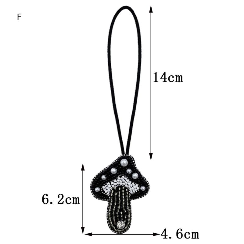 Cute Handmade Mushroom Beaded Bag Charm Colorful Beaded Keychain For Purse Home Decor Hanging Ornaments