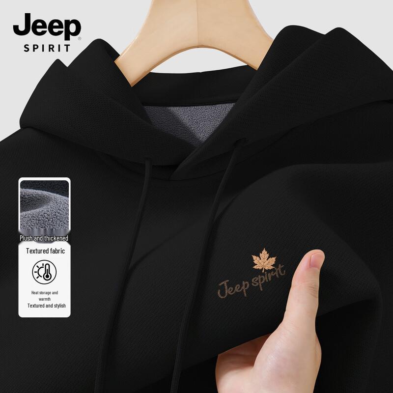 

JEEP SPIRIT Men s Loose Fit Hooded Fleece Sweatshirt M (170)