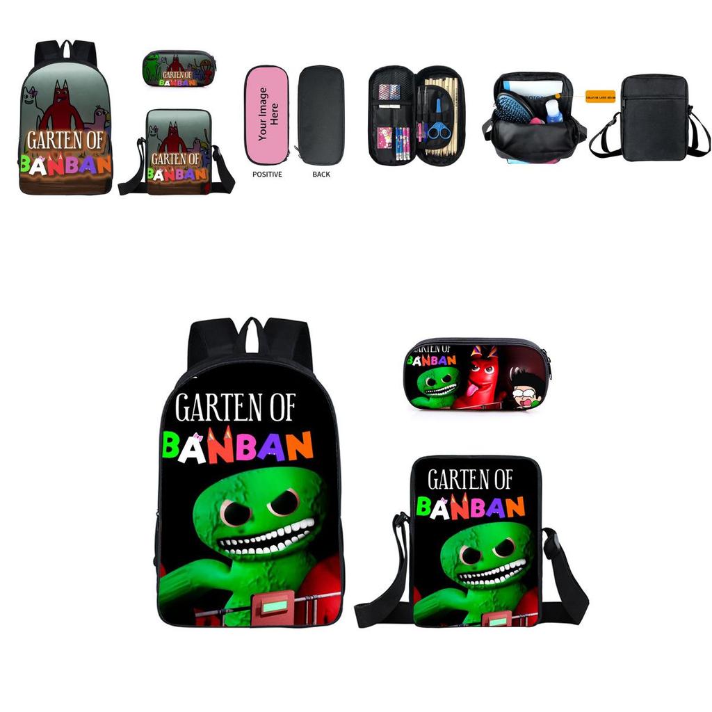 3pcs/set Garten Of Banban Backpack Shoulder Bag Pencil Pouch Student School Gift