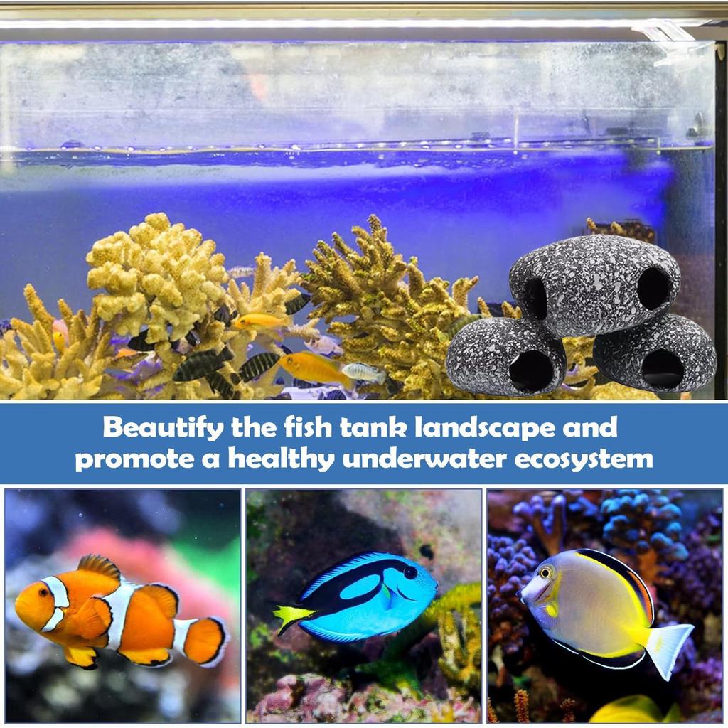 Cave For Fish Tank Tunnel Decoration Realistic Aesthetic Aquarium Cave For Freshwater Saltwater Shrimp Terrarium Reptile Snake