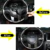 For Ford Everest Ranger 2015-2025 ABS Carbon Fiber Style Inner Car Steering Wheel Cover Trim Button Panel Frame Sticker Decor