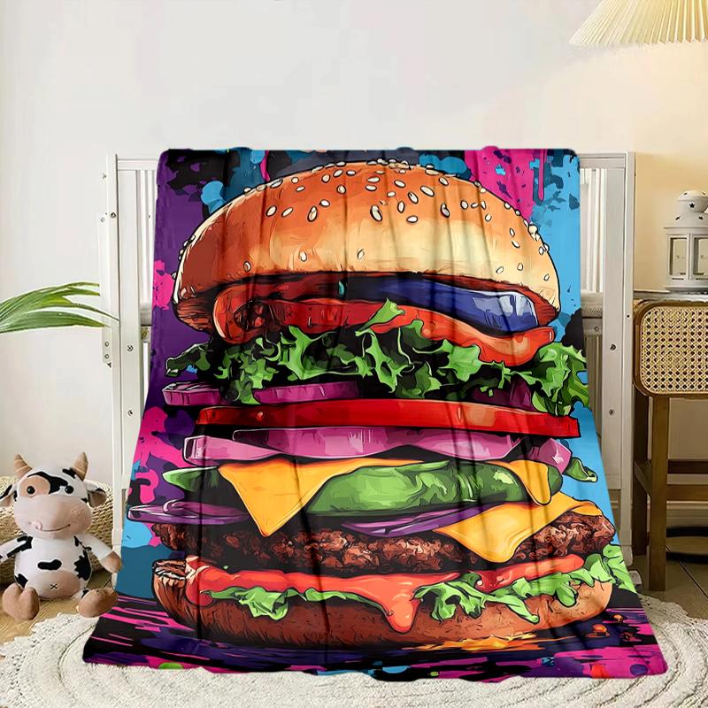 Golden French Fries Background Blanket Flannel Blanket for Bed, Sofa, Camping, Hiking, Picnic Essentials, Gift for Family Fan Gifts