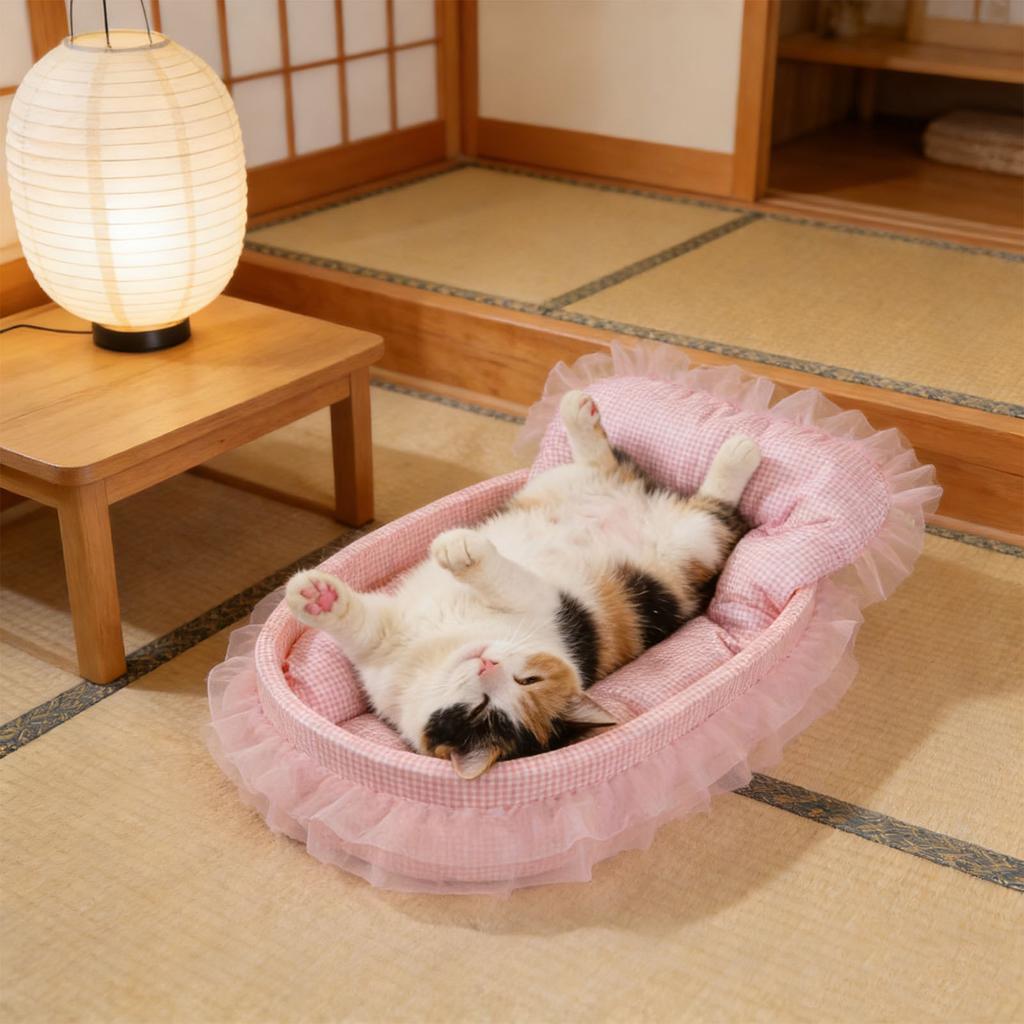 Cute Dog Bed Comfortable Foldable Washable Pet Bed Soft Calming Sping Puppy Bed for Home Pet Shop