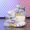 Rotating button boy's shoes children's summer mesh breathable primary school students sports shoes medium and large children's casual basketball shoes