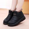 Women's Lightweight Chunky-Soled Winter Insulated Wool-Fur Combination Snow Boots Anti-Slip Cushioned Casual Athletic Cotton Boots