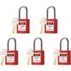 5 Red Lockout Tagout Locks Set,Loto Locks Keyed Alike,OSHA Compliant Safety Padlocks for Lock Out Tag Out Kits(Red,Keyed Alike)