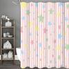Pink and White Striped Colorful Stars Shower Curtain, Bathroom Decorative Shower Curtain, Waterproof Shower Curtain with Hooks