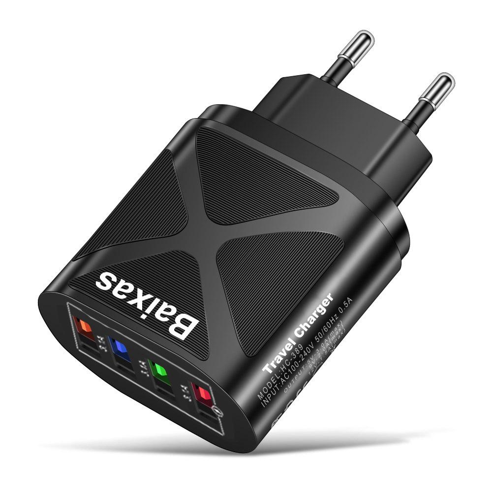 4-Port USB Travel Charger 5V/2.4A Fast Charge - AU/EU/UK/US Plug