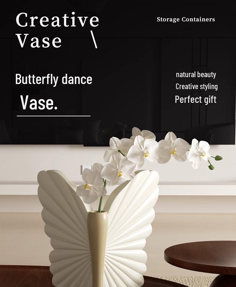 Butterfly Chaji Style Vintage Art Vase for Home Decor