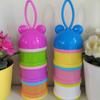 Portable Multi-layer Cartoon Baby Milk Powder and Snack Box with Independent Compartments