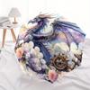 1pc Fantasy Dragon Amidst Flowers and Clouds Automatic Opening and Closing Umbrella R049