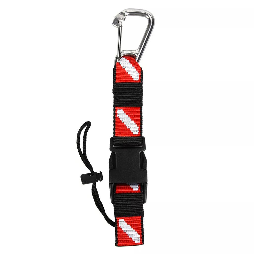 Scuba Lanyard Clip with Webbing Strap Quick Release Buckle Nylon Scuba Diving Lanyard Strap AntiLost Lanyard Strap