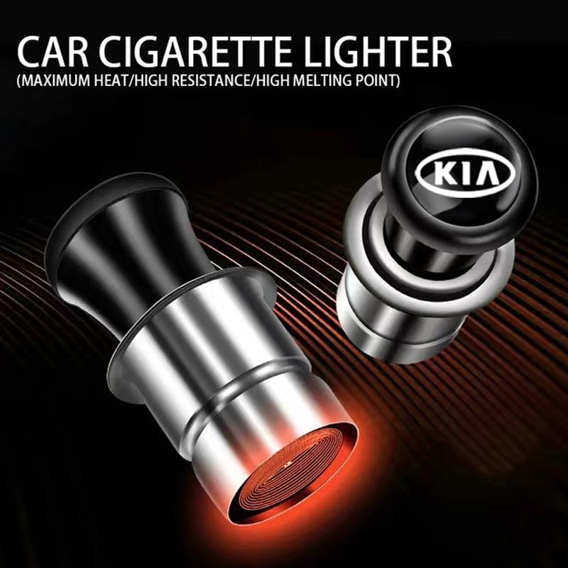 1pcs 2025 Fashion New Car Interior Cigarette Lighter Power Plug Emblem Car Accessories For Kia Rio Ceed Sportage Cerato Soul Sorento K2 K5 Flip