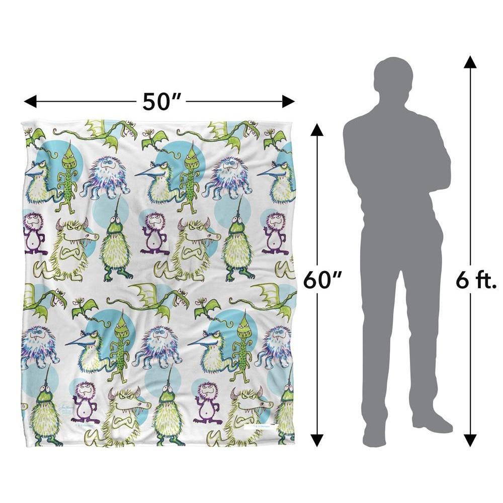 Jim Henson Signature Collection Silky Monster Doodles Supersoft Blanket
