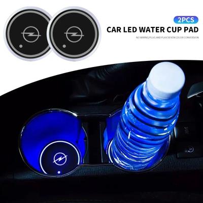 1/2pcs Car Luminous Water Cup Pad For Astra H Astra J G Corsa Insignia Zafira B Vectra C Corsa D Vivaro Auto Accessories
