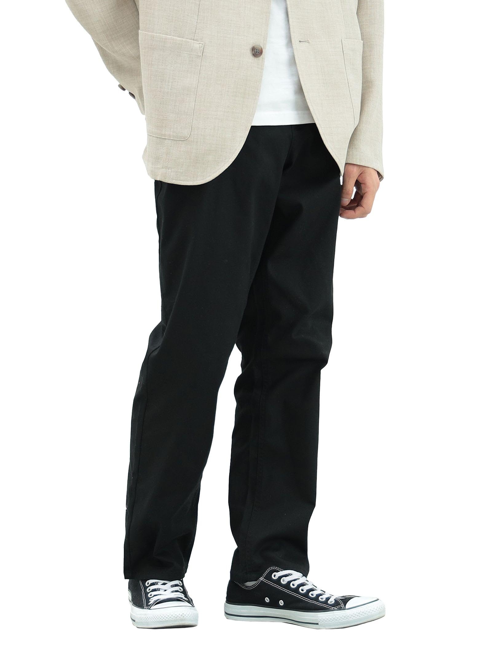 

Beams Heart Men s Narrow Pique 5-Pocket Jeans, Black, XL