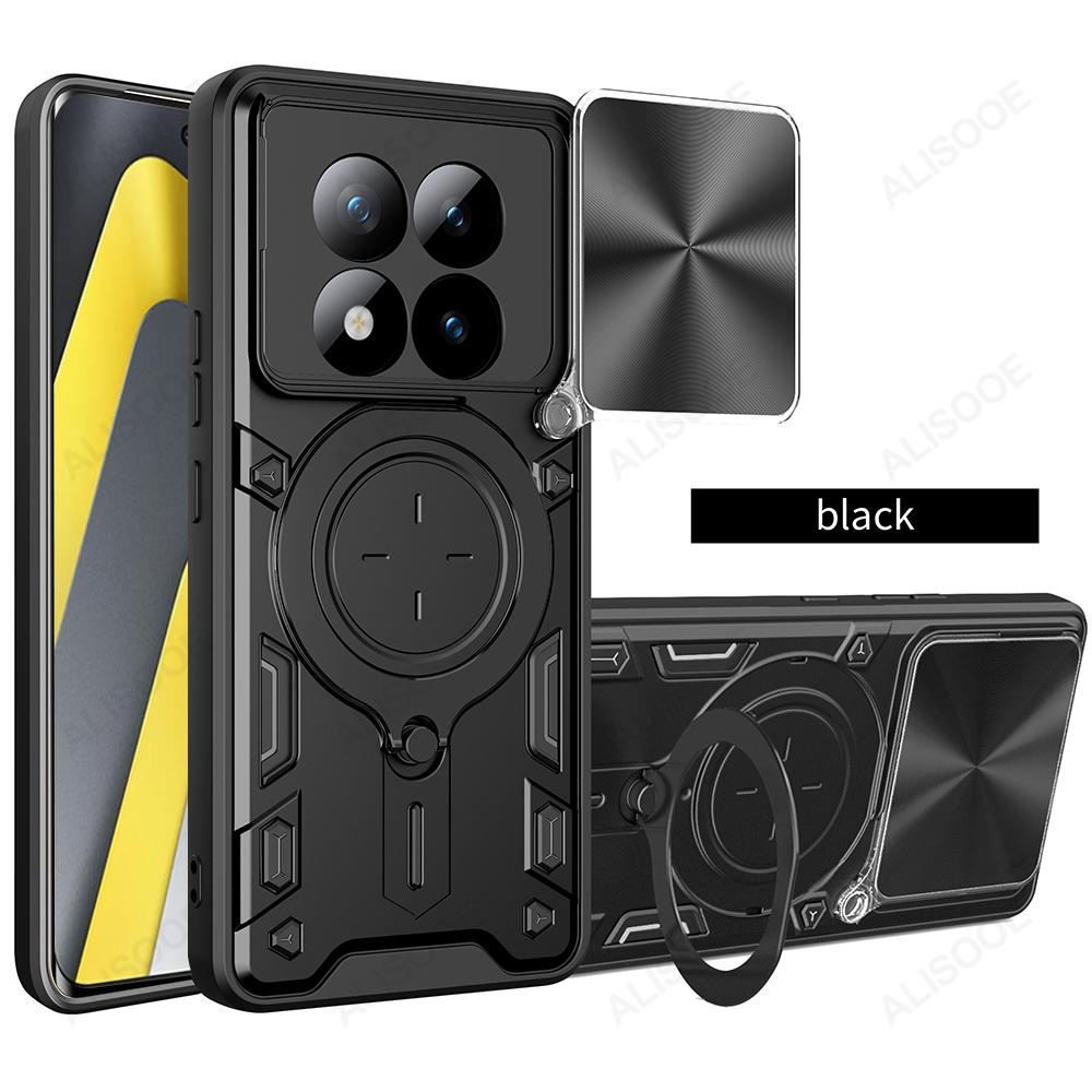 

Чехол-слайдер для камеры для Xiaomi POCO M8 / M8 Pro 5G, чехол с магнитным кольцом-держателем, защитный чехол для телефона, Capa for POCO M8 Pro чёрный