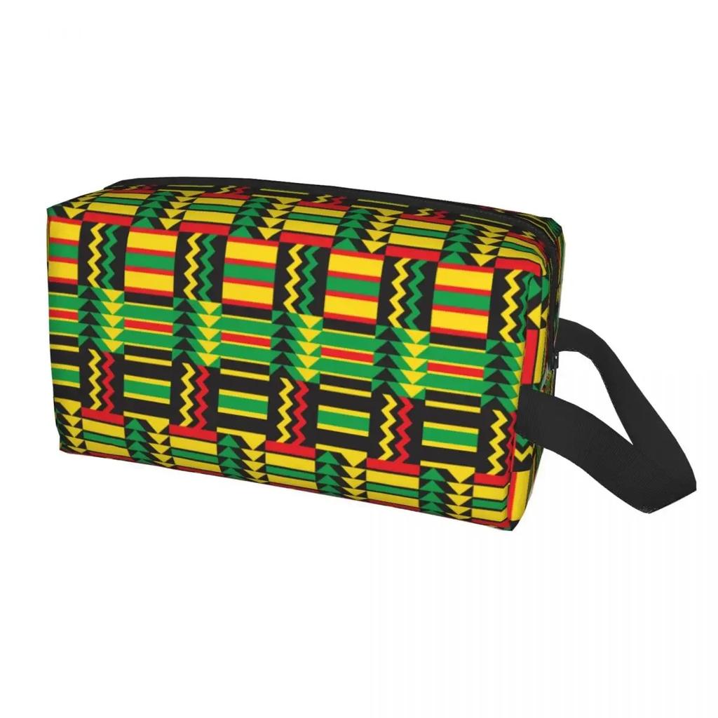 Custom Traditional African Ethnic Tribal Ankara Geometric Cosmetic Bag Large Capacity Makeup Case Beauty Storage Toiletry Bags