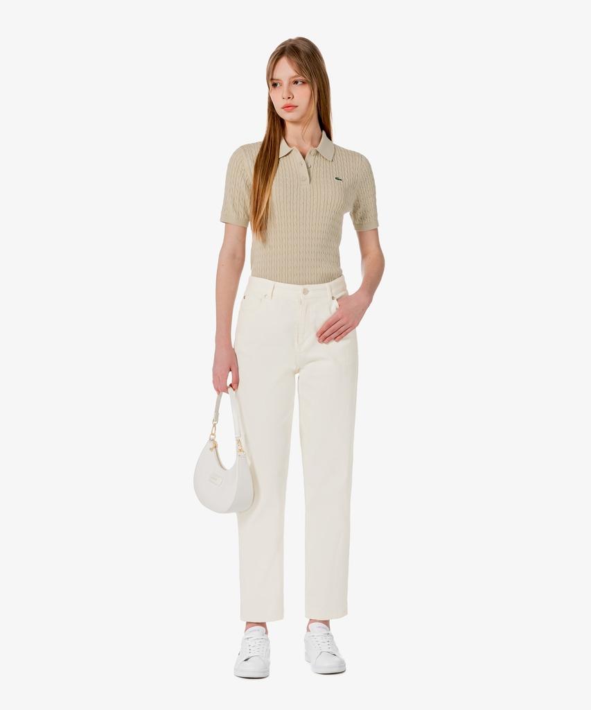 LACOSTE Women'S Cable Sweater Polo Shirt Pf607E-56G 02S