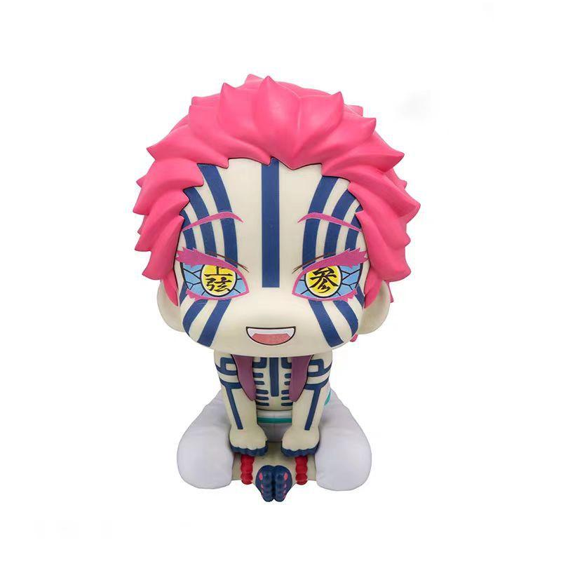 

Demon Slayer Akaza Anime Figure Upper Moon Three Collectible Movable Head Joint Chibi Cute Pose Statue Desk Display for Poseable Articulated Scale