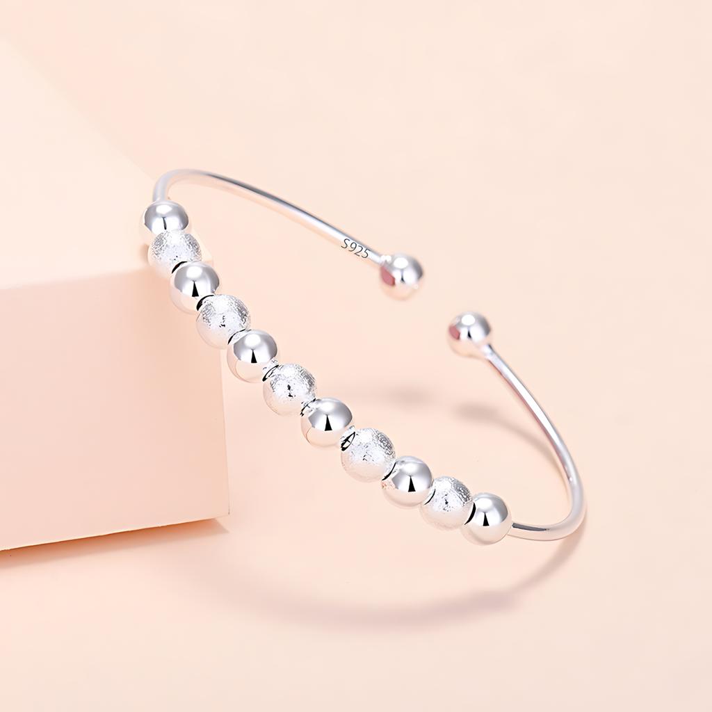 PANJBJ 925 Sterling Silver Feather Adjustable Couple Bangle Gothic Punk Design Women Jewelry Gift Lucky Bracelet Dropshipping