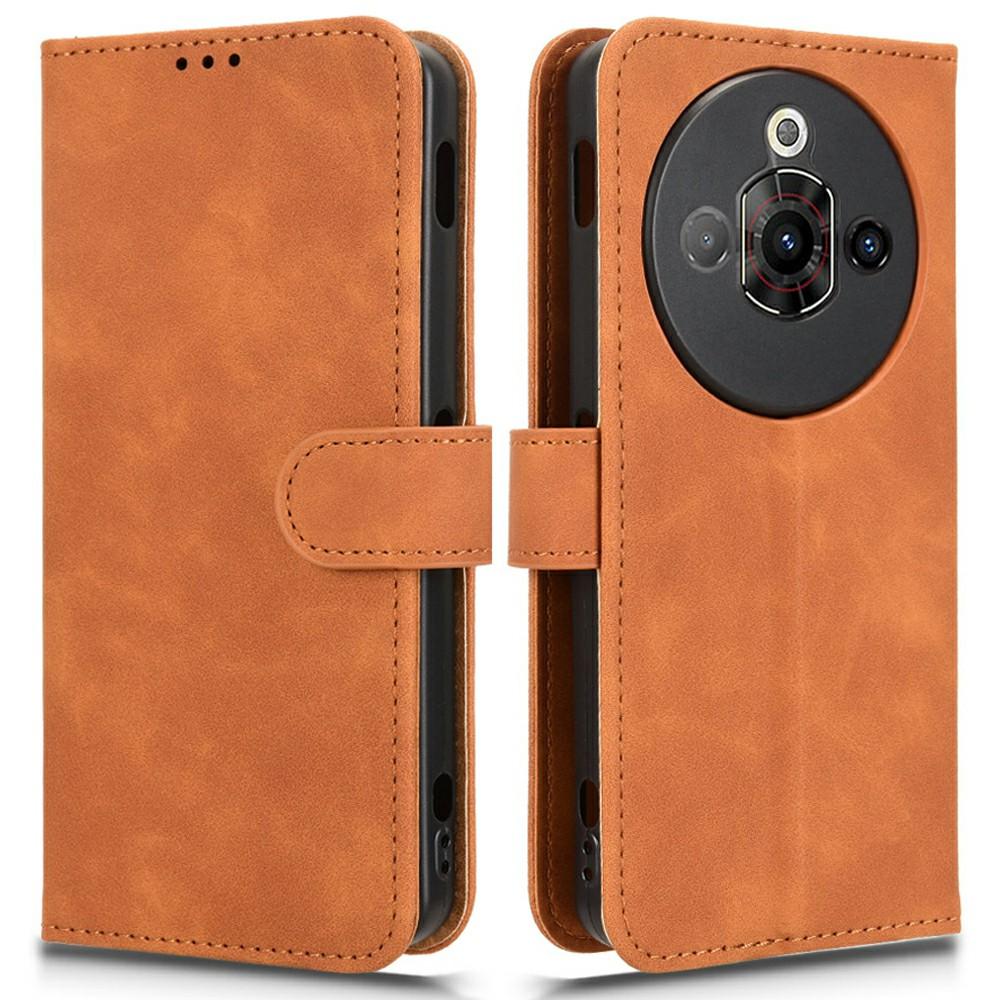 

Для ZTE nubia Focus Pro Кожаный чехол Кожа на ощупь Противоударный Чехол-книжка с кошельком Brown