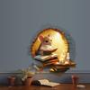 Cozy Cartoon Mouse Reading Book by Candlelight At Mouse Hole Toilet Wall Sticker Self-Adhesive Bathroom Home Decor Art Wholesale