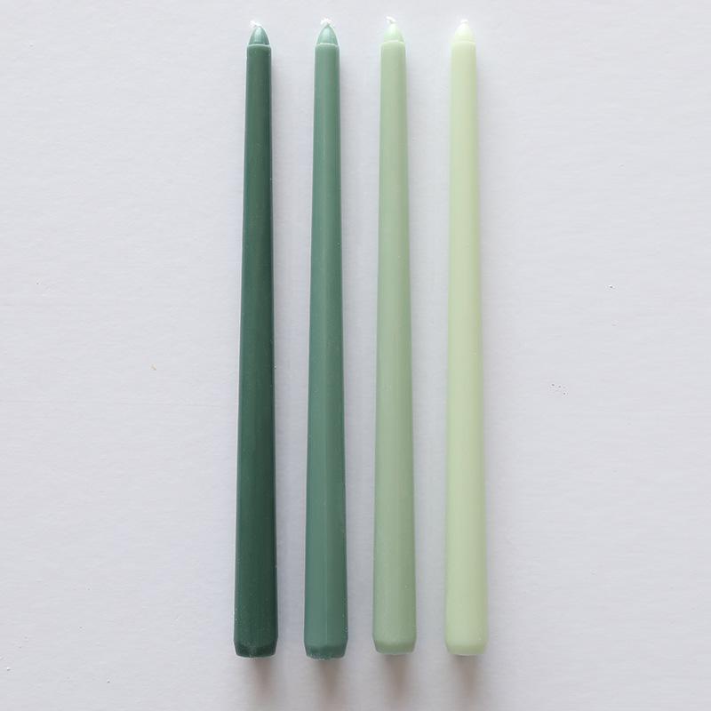 

Gradient color long pole colored candle combination, 4-piece set, romantic wedding banquet, birthday, Western style candle