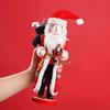 35CM Christmas Nutcracker Red Santa Claus with Cape Style Wooden Handicraft Home Office Festival Decoration Gift-giving