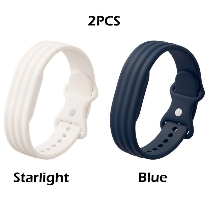 2pcs Style Silicone Strap for Google Fitbit Air Waterproof Durable Sport Band Soft Skin-Friendly Watch Wristband