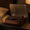 Retro Wired Vinyl Disc Player with Wood Cabinet Vintage