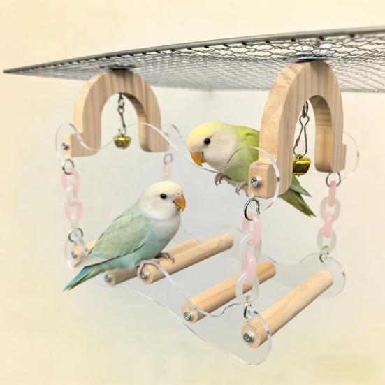 5 Wooden Perch Poles Multifunctional Ring Acrylic 20 Cm 1 Pc