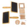 Wool Blending Board Carding Brush Set Wooden Yarn Ruler Density Ruler Angle Meter Brush Chain Set